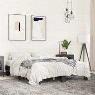 Łóżka - Rama łóżka, czarna, 150x200 cm, materiał drewnopochodny i metal - miniaturka - grafika 1