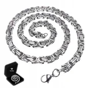 Naszyjniki męskie - Gruby Łańcuszek Srebrny Męski Łańcuch Królewski Bizantyjski Naszyjnik - inna (Inny) - miniaturka - grafika 1