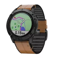 Akcesoria do smartwatchy - Opaska Pasek Bransoleta Leather Smooth Garmin Fenix 3/5X/3Hr/5X Plus/6X/6X Pro/7X Brown - miniaturka - grafika 1