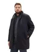 Płaszcze męskie - TOM TAILOR Plussize płaszcz wełniany męski, 24258 – Navy Blue Structure, 4XL - miniaturka - grafika 1