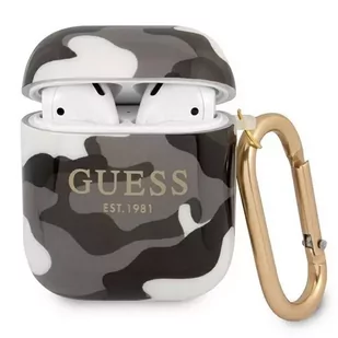 Guess GUA2UCAMG AirPods cover czarny/black Camo Collection - Akcesoria do słuchawek - miniaturka - grafika 1