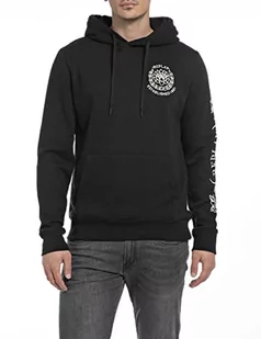 Replay Męska bluza z kapturem M6567B.000.21842, czarna, 3XL - Bluzy męskie - miniaturka - grafika 1