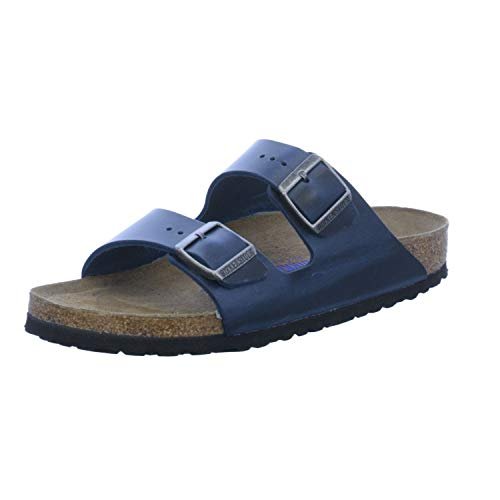 Birkenstock Męskie kapcie Arizona SFB niebieskie, olejowana skóra, 36 EU, NIEBIESKI, 2.5 UK