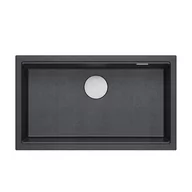 Zlewozmywaki - QUADRON DASH 110 GraniteQ zlewozmywak black diamond 76x44x23,5 cm 1-komorowy wpuszczany z syfonem manualnym stal szlachetna - miniaturka - grafika 1