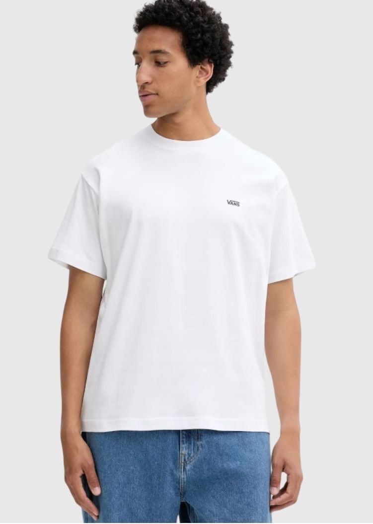 t-shirt uomo vans vn000r9x left chest wht1 white