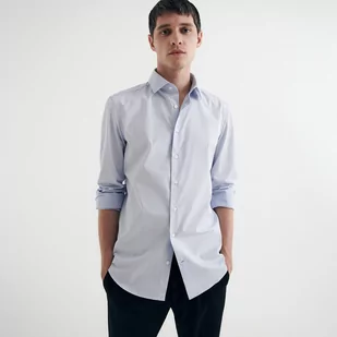 Reserved - Koszula w kropki slim fit - Niebieski - Koszule męskie - miniaturka - grafika 1