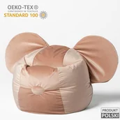 Szafy i szafki dla dzieci - Pufa siedzisko z uszami Ears Velvet - Blady Róż - miniaturka - grafika 1
