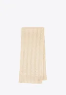 Apaszki i szaliki męskie - Szalik damski w warkoczowy splot z akrylu kremowy - miniaturka - grafika 1