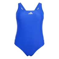 Stroje kąpielowe - adidas Damski strój kąpielowy z 3 paskami w kształcie litery C (duży rozmiar) XL, Półprzezroczysty niebieski/fioletowy odcień, XL More - miniaturka - grafika 1