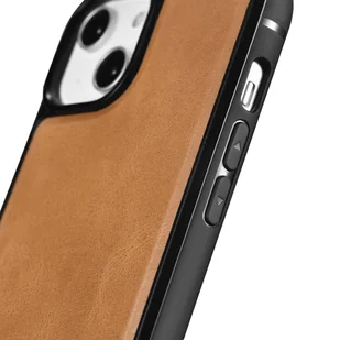 iCarer Leather Oil Wax etui pokryte naturalną skórą do iPhone 14 Pro Max (kompatybilne z MagSafe) brązowy (WMI14220720-TN) - Etui i futerały do telefonów - miniaturka - grafika 2