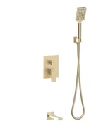 Baterie wannowe i prysznicowe - Zestaw wannowy podtynkowy Valvex Lima złoty mat 2419928 - miniaturka - grafika 1