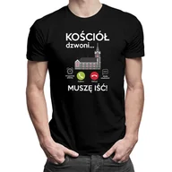 Koszulki męskie - Kościół dzwoni, muszę iść - męska koszulka na prezent dla księdza - miniaturka - grafika 1