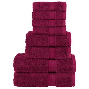 vidaXL 8-częściowy zestaw ręczników premium SOLUND, bordo, 600 g/cm² - Ręczniki - miniaturka - grafika 1