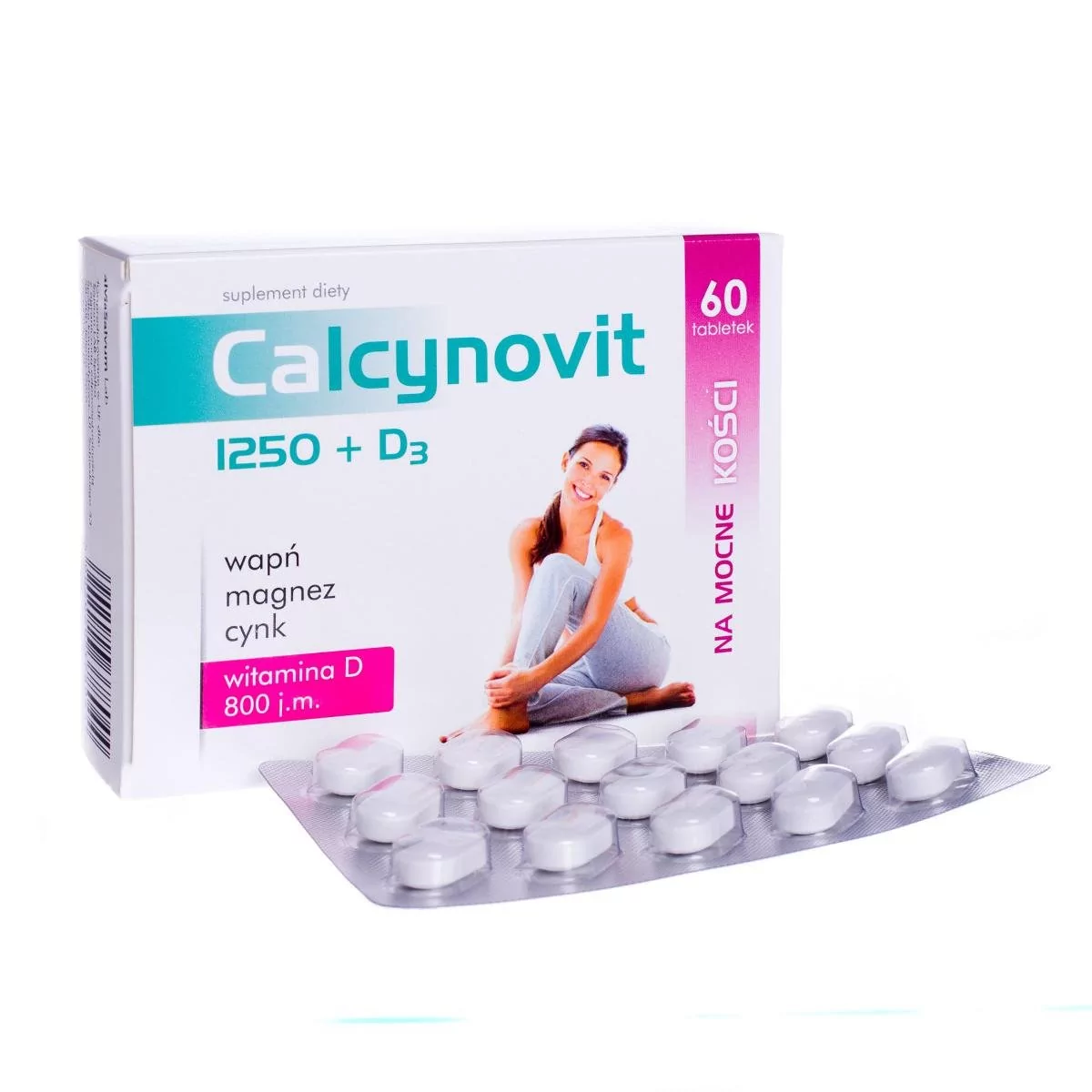 Calcynovit 1250+D3, 60 tabletek powlekanych,Salvum 8843201