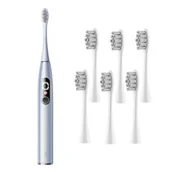 Szczoteczki elektryczne - Szczoteczka soniczna OCLEAN X Pro Digital Srebrna + Końcówka szczoteczki OCLEAN Standard P2S6 W06 (6 szt.) - miniaturka - grafika 1
