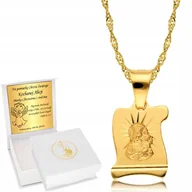 Biżuteria dla dzieci - ﻿Łańcuszek Złoty Medalik Chrzest Komunia Grawer - miniaturka - grafika 1