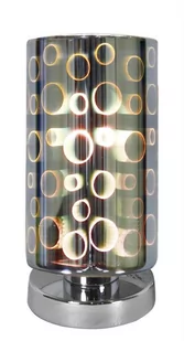 Candellux Lighting lampa stołowa NOCTURNO 41-61454 srebrna lampka na komodę szklana z efektem 3D dekoracyjna 41-61454 - Lampy stojące - miniaturka - grafika 1