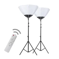 Lampy studyjne - Zestaw 2 lamp Chrome  Lanterns 60cm 170W - miniaturka - grafika 1