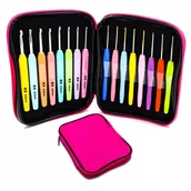 Pasmanteria - ZESTAW 16 SZYDEŁEK DO SZDEŁKOWANIA Z ERGONOMICZNĄ RĄCZKĄ 1-6mm + ETUI - miniaturka - grafika 1