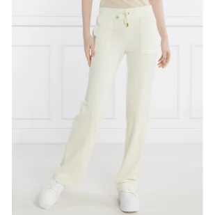 Juicy Couture Spodnie dresowe Del Ray Classic Velour Pant Pocket Design GOLD HW | Regular Fit - Dresy damskie - miniaturka - grafika 1