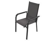 Fotele i krzesła ogrodowe - Livarno Home Livarno Home Aluminiowe krzesło sztaplowane Houston, czarny/ antracyt 4055334572477 - miniaturka - grafika 1