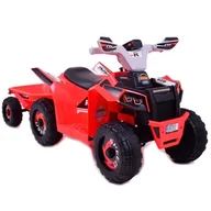 Pojazdy elektryczne dla dzieci - Quad Na Akumulator Atv Road Z Przyczepą I Megafonem Czerwony/xmx630t - miniaturka - grafika 1