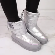 Buty sportowe damskie - Śniegowce ocieplane Big Star W II274118 (kolor Szary/Srebrny, rozmiar 40) - miniaturka - grafika 1
