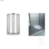 Kabiny prysznicowe - Onnline Kabina prysznicowa 80x80 cm półokrągła R55 szkło transparentne hartowane 5 mm drzwi rozsuwane szerokość wejścia 520 mm profil 0 8 mm z - miniaturka - grafika 1