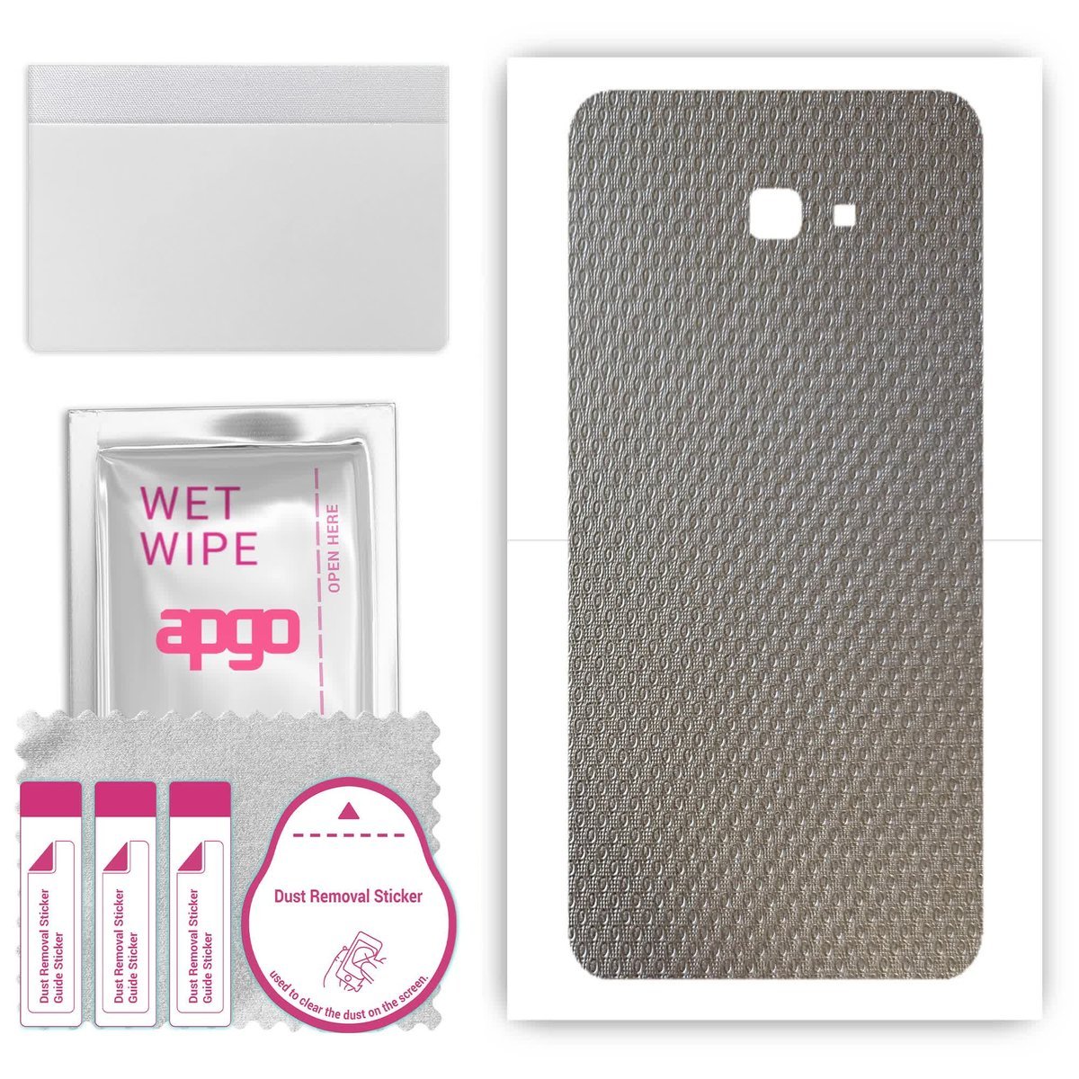 Folia naklejka skórka strukturalna na TYŁ do Samsung Galaxy J4 Plus - Aluminium krople - apgo SKINS