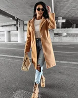 Płaszcze damskie - Płaszcz damski OLAVOGA LOVER 2024 kamel M - Fashionplace - miniaturka - grafika 1