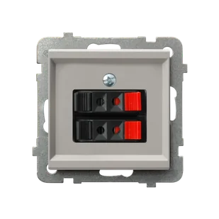 Ospel Gniazdo głośnikowe podwójne SONATA - kaszmir - Gniazdka elektryczne - miniaturka - grafika 1