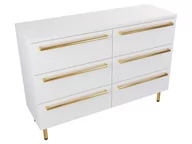 Szafki łazienkowe - Szafka Stojąca Z Blatem ATH 120 cm S Lewa - Biały Mat - Uchwyty Złote Polerowane - miniaturka - grafika 1