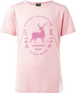 Koszulki męskie - Dziecięca koszulka z krótkim rękawem Hi-tec Nina Jrg silver pink rozmiar 152 - miniaturka - grafika 1