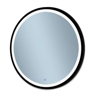 Lustro łazienkowe led barwa neutralna okrągłe 90 cm Venti Rund II czarny - Lustra - miniaturka - grafika 1