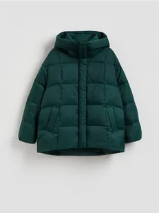 Reserved - Puchowa kurtka z kapturem - morski - Kurtki damskie - miniaturka - grafika 1
