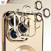 Etui i futerały do telefonów - Etui MagSafe Case do iPhone 13 Pro Alogy Glamour Luxury Ring obudowa Złoto-przezroczyste + Szkło - miniaturka - grafika 1