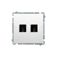 Gniazdka elektryczne - Kontakt Simon Gniazdo podwójne HDMI BASIC MODUŁ biały - miniaturka - grafika 1