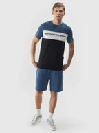 Spodenki męskie - 4F Spodenki dresowe męskie - niebieskie M - miniaturka - grafika 1