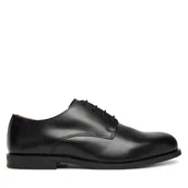 Półbuty męskie - Półbuty Calvin Klein Ess Rubber Derby Lth HM0HM02056 Czarny - miniaturka - grafika 1