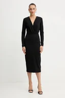 Sukienki - Silvian Heach sukienka BAGHED kolor czarny midi prosta GPA25002VE - miniaturka - grafika 1