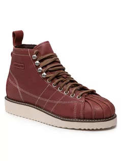 Botki damskie - Adidas Buty Superstar Boot FZ2642 Bordowy - grafika 1