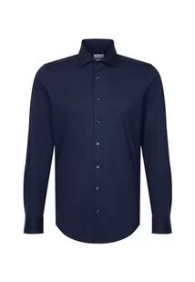 Seidensticker Męska koszula slim fit z długim rękawem, granatowy, 37 - Koszule męskie - miniaturka - grafika 1