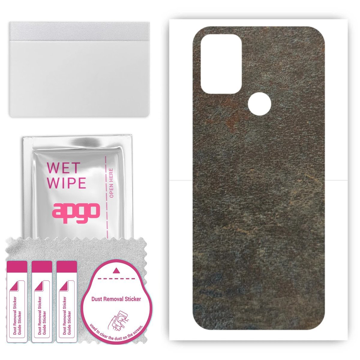 Folia naklejka skórka strukturalna na TYŁ do HTC Wildfire E2 Play - Kamień Księżycowy - apgo SKINS