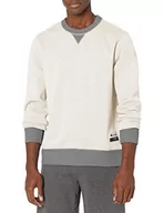 Bluzy męskie - Champion Męska bluza z napisem Authentic Originals zamszowa, płatki owsiane wrzosowe/oksfordzki szary, S - miniaturka - grafika 1