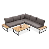 Meble ogrodowe - NAROŻNIK WYPOCZYNKOWY EMERSON DARK GREY - miniaturka - grafika 1