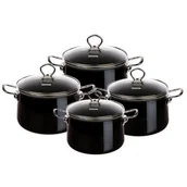 Zestawy garnków i patelni - Altom IZYDOR 8 ELEM. KPL.GARNKÓW EMALIOWANYCH GRAFIT SILVER 5901638195692 - miniaturka - grafika 1