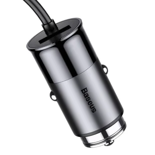 Baseus Enjoy Together ładowarka samochodowa 4.8A z wbudowanym kablem 2w1 Lightning + USB-C 1.2M szary (CCALL-EL0G) - Ładowarki samochodowe - miniaturka - grafika 4
