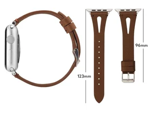 Pasek Leather Strap Alogy skóra do Apple Watch 42/44/45/49mm Brązowy - Selfie stick - miniaturka - grafika 4