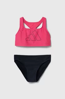Stroje kąpielowe dla dziewczynek - adidas Performance dwuczęściowy strój kąpielowy dziecięcy kolor różowy - grafika 1
