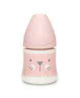 Butelki dla niemowląt - Suavinex Butelka Hygge okrągły wolny przepływ Kotek różowy 150ml | PONAD 10 TYŚ PRODUKTÓW W ATRAKCYJNYCH CENACH | SZYBKA - miniaturka - grafika 1